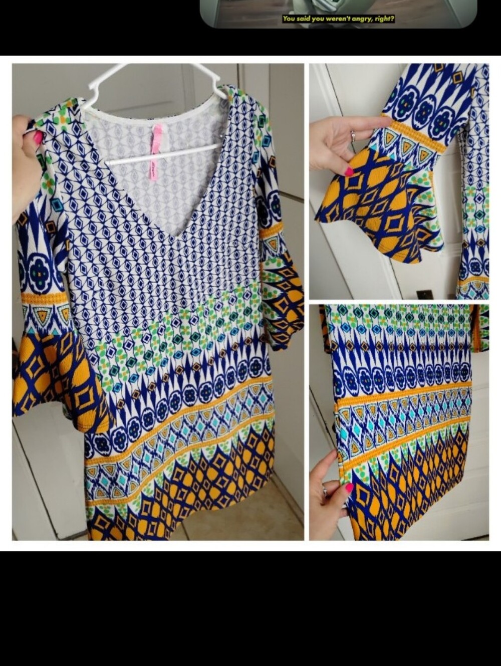 Exotic Brazilian print princess sleeve shirt dress